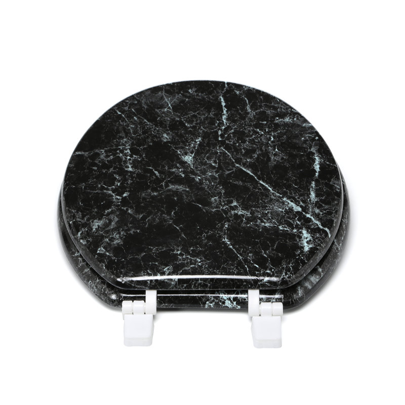 Trimmer Marbleized Moulded Wood Round Toilet Seat & Reviews Wayfair